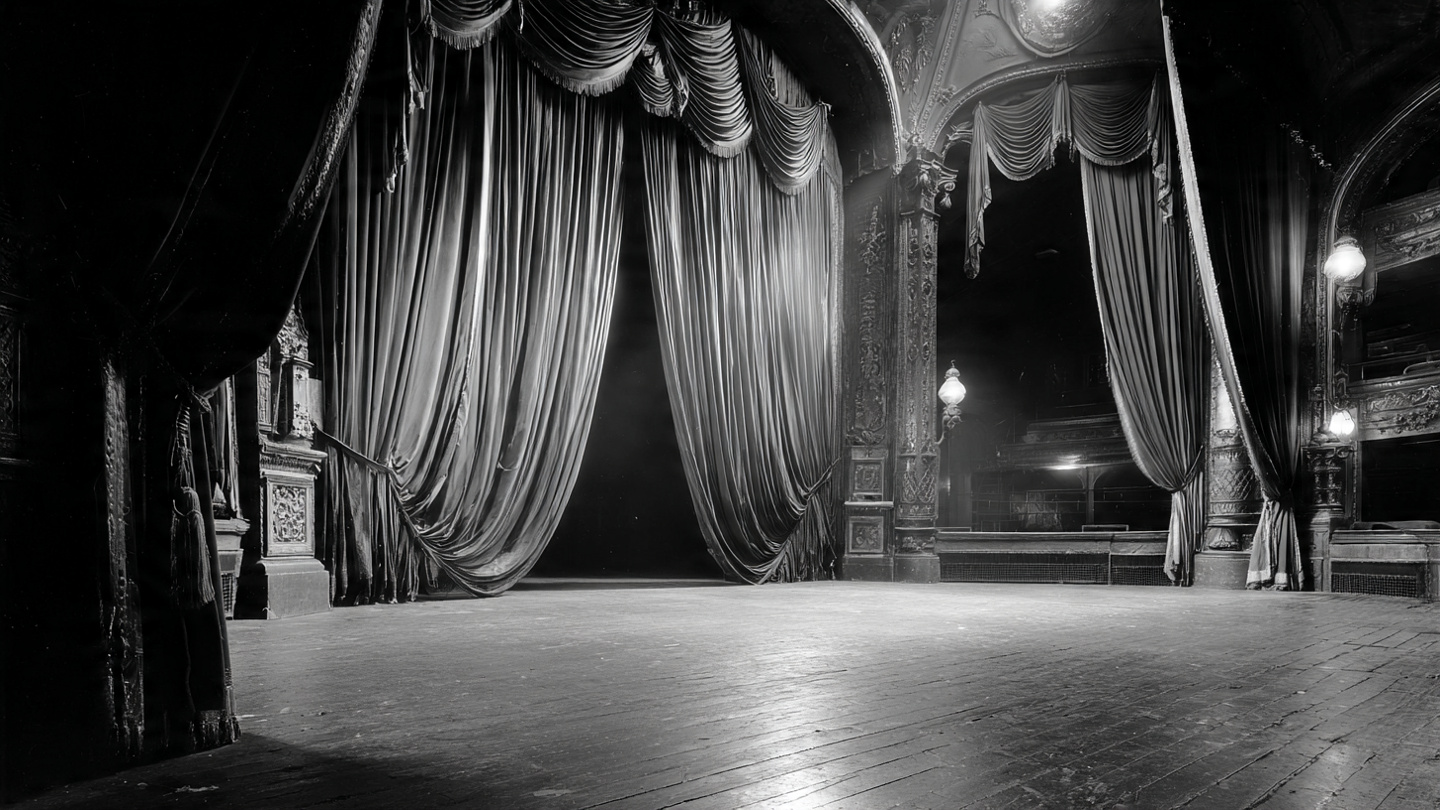 Empty theatre stage with spotlight